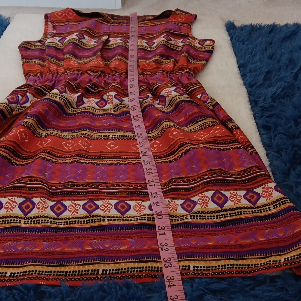 Speed Control ~ Boho Aztec Print Sleeveless Mini Dress M - Picture 5 of 11
